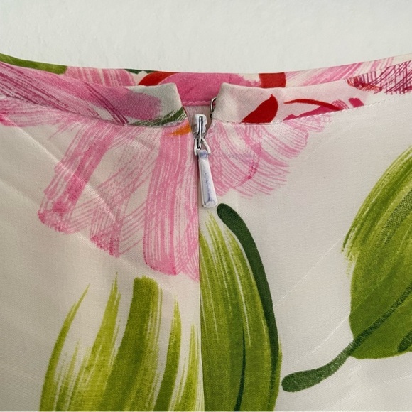 Liz Claiborne Silk Floral Print Women's Skirt size 8 aline midi spring feminine - Picture 8 of 10